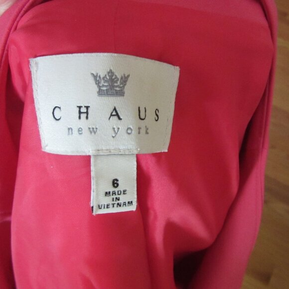 Vintage Chaus Fuchsia Hot Pink Clp Closure Long Sleeve Blazer Jacket in Size 6 - Picture 5 of 5